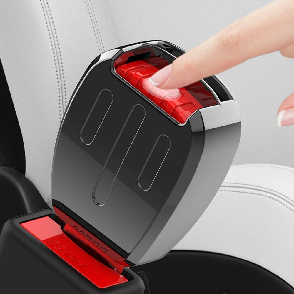 Seat Belt Extender with Metal Locking Tongue and Single Press Release, 2 Pack