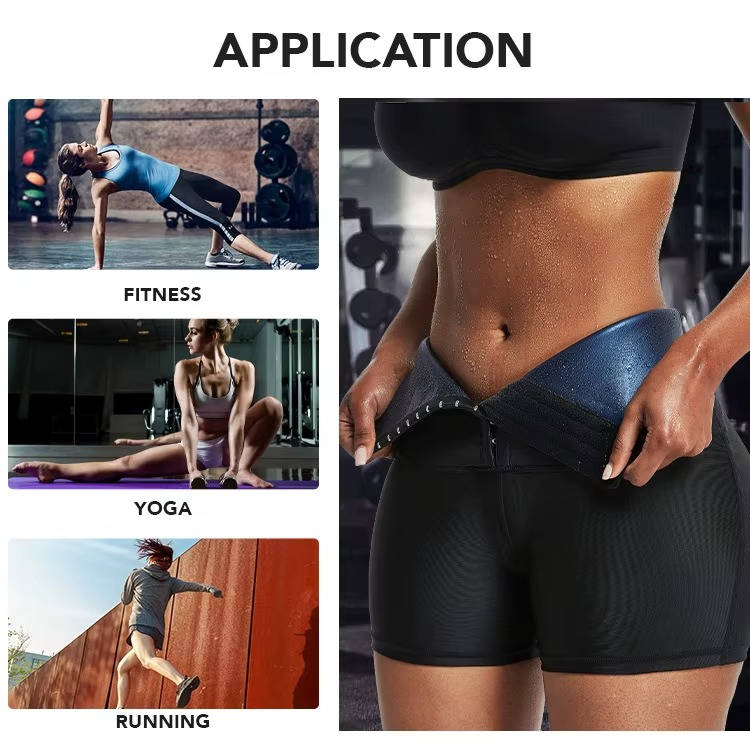 Womens High Waist Sauna Shorts, Compression Hip Lift Fitness Workout Activewear Shorts