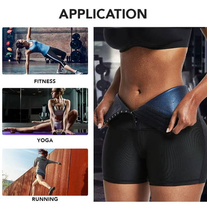 Womens High Waist Sauna Shorts, Compression Hip Lift Fitness Workout Activewear Shorts