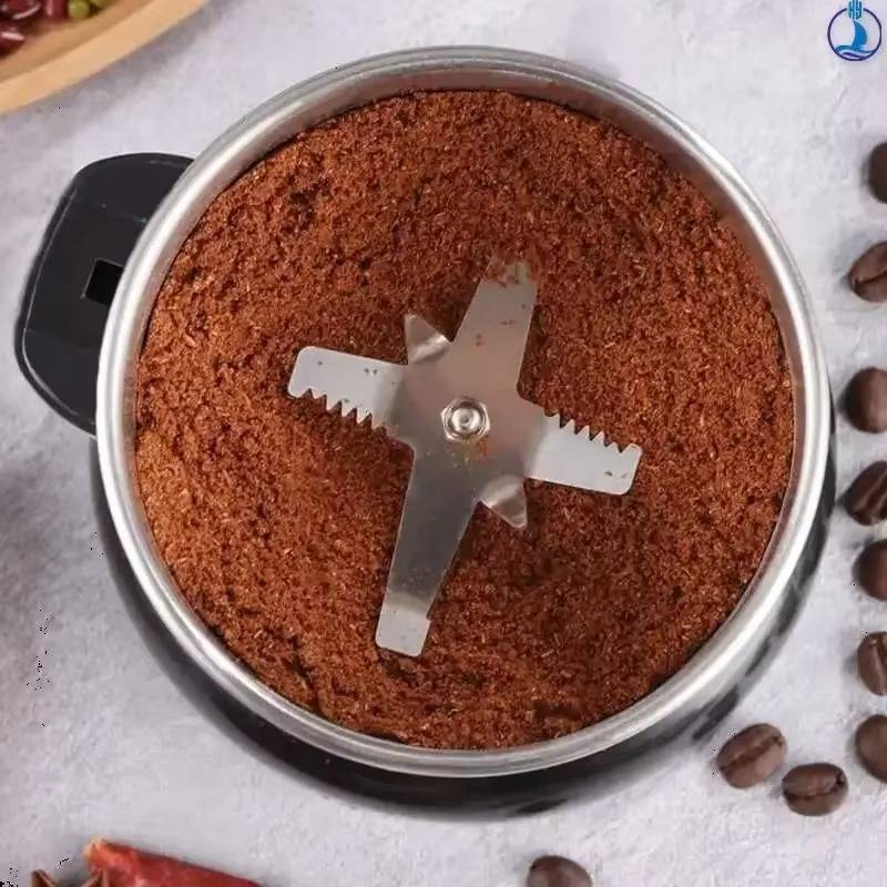 Stainless Steel Blade Grinder with Six-Blade Spiral Design and One-Touch Control
