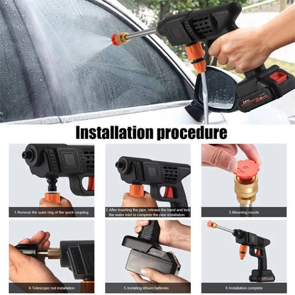 Portable Cordless Pressure Washer 380 PSI for Cars and Outdoor Use