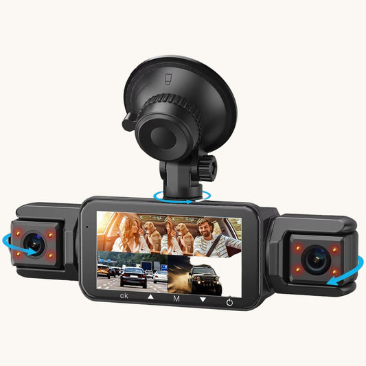 Four Camera Dash Cam with Infrared Night Vision and Wireless App Control