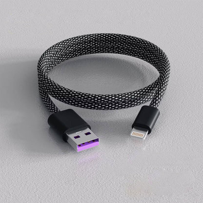 Self-Coiling Magnetic Charging Cable with Dual Tips and Data Sync, 3.3ft