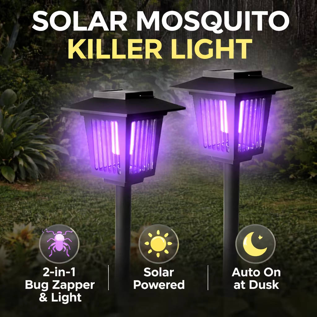 Solar Mosquito Zapper 2 In 1, Outdoor Bug Killer and Garden Yard Light
