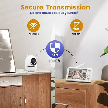 Wireless Baby Monitor with 5 Inch HD Screen and Camera 1000ft Range