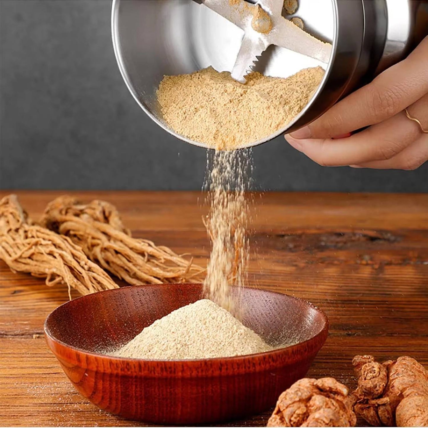 Stainless Steel Blade Grinder with Six-Blade Spiral Design and One-Touch Control