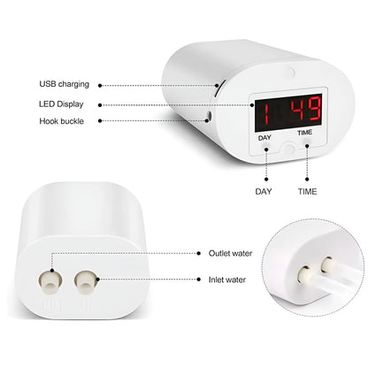 Plant Watering System with LCD Timer and Rechargeable Battery for 2-8 Pots
