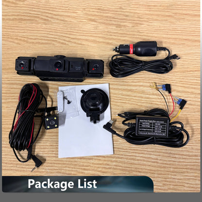 Four Camera Dash Cam with Infrared Night Vision and Wireless App Control