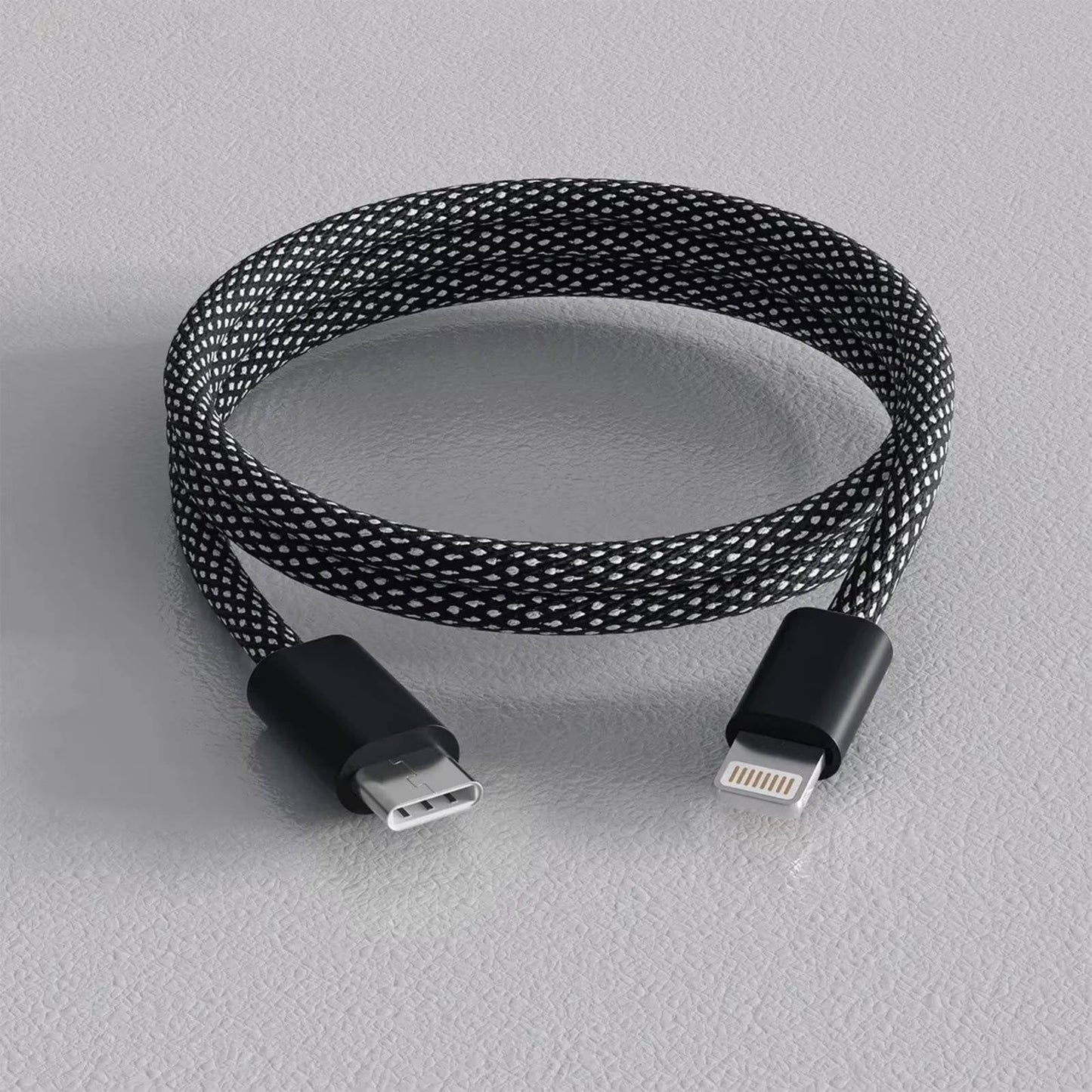Self-Coiling Magnetic Charging Cable with Dual Tips and Data Sync, 3.3ft