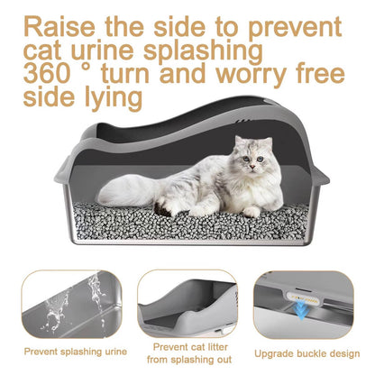 Stainless Steel Cat Litter Box 100L with Enclosed Design and Lid