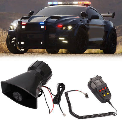 12V 80W Car Warning Horn PA Speaker System with 7 Tone Control Unit