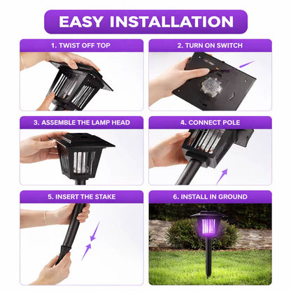 Solar Mosquito Zapper 2 In 1, Outdoor Bug Killer and Garden Yard Light