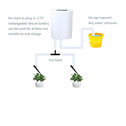 Plant Watering System with LCD Timer and Rechargeable Battery for 2-8 Pots