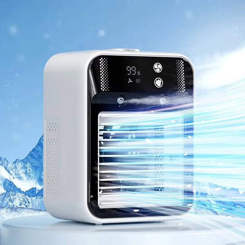 Rechargeable Mist Fan with Dual Nano Spray and Tilting Head, 17oz Tank