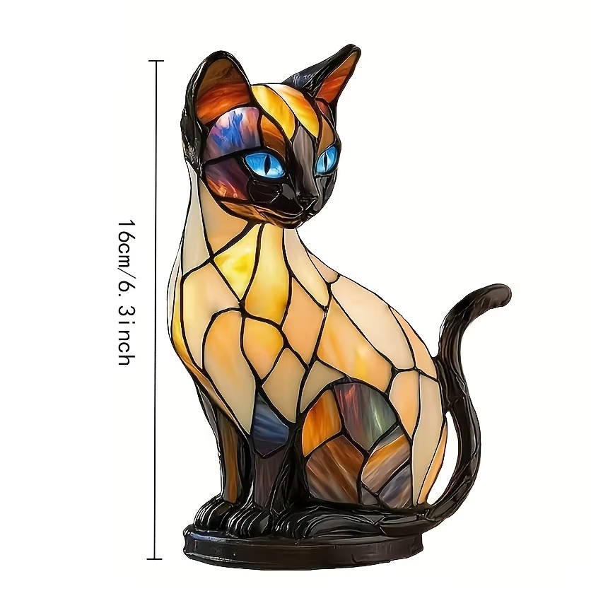 Vintage Geometric Stained Glass Table Lamp