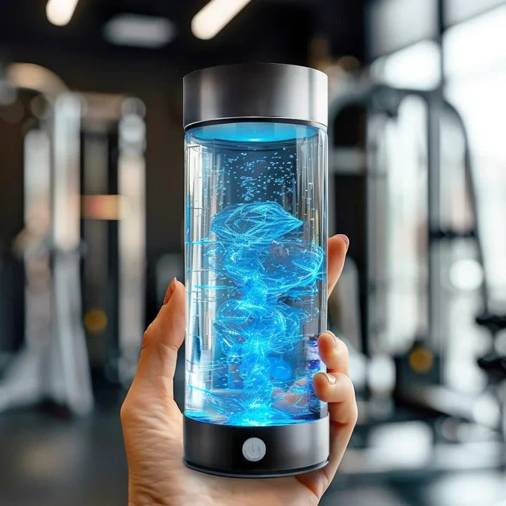 Portable Hydrogen Water Bottle with USB Rechargeable Base and One-Button Activation