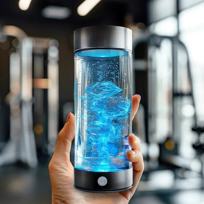 Portable Hydrogen Water Bottle with USB Rechargeable Base and One-Button Activation