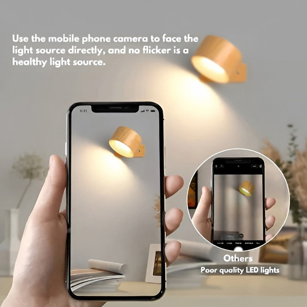 Adjustable Wall Light with Magnetic Rotation and Dimmable LED, 3 Color Temperatures