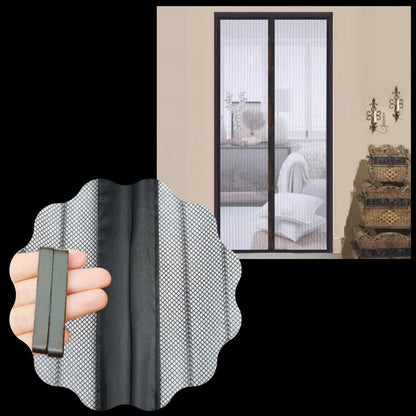 Door Screen with Automatic Magnetic Closure and Adjustable Fit, Insect Protection
