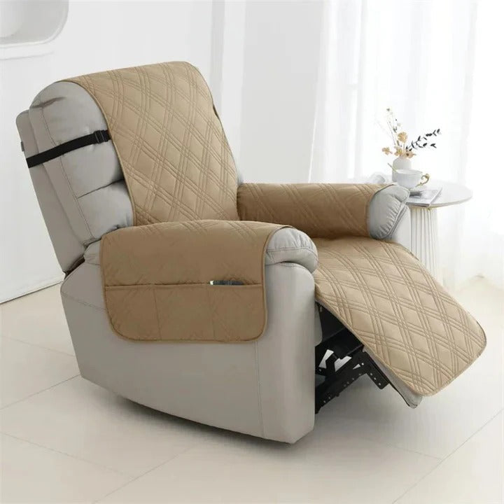 Quilted Recliner Cover with Waterproof Protection and Machine Washable Design