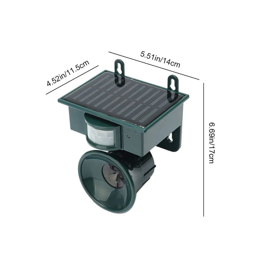 Solar-Powered Motion Sensor Bird Repeller with Adjustable Sound and Infrared Detection