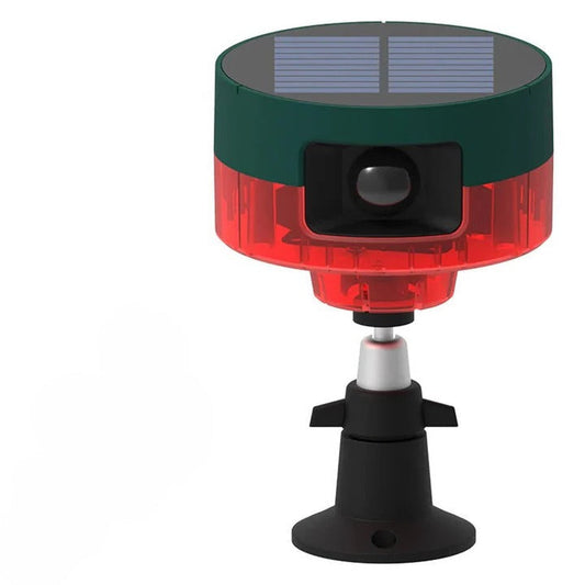Motion-Activated Solar Pest Deterrent with LED Strobe and 13-Sound Patterns, 26.2ft Range