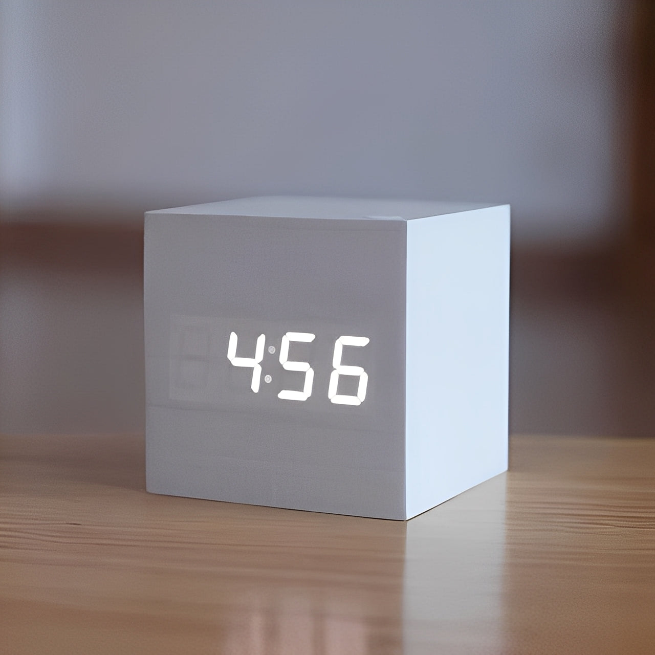 Wood Block Digital Clock with Illuminated Display