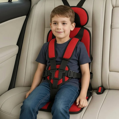 Foldable Travel Car Seat with Five Point Harness and Washable Padding, Ages 1-14