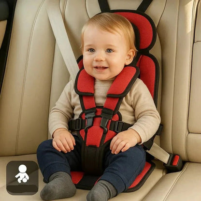 Foldable Travel Car Seat with Five Point Harness and Washable Padding, Ages 1-14