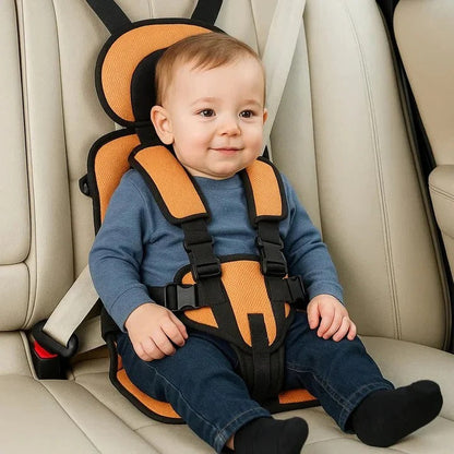 Foldable Travel Car Seat with Five Point Harness and Washable Padding, Ages 1-14