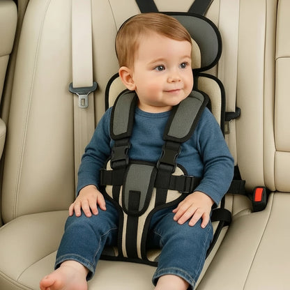 Foldable Travel Car Seat with Five Point Harness and Washable Padding, Ages 1-14