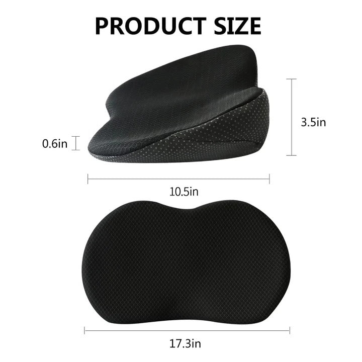 Memory Foam Car Seat Cushion with 3.5 Inch Lift Height and Breathable Cover, Removable for Washing