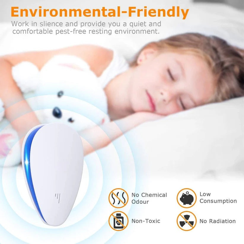 Ultrasonic Pest Deterrent with Dual Microchip Technology for 1,600 Sq Ft Coverage