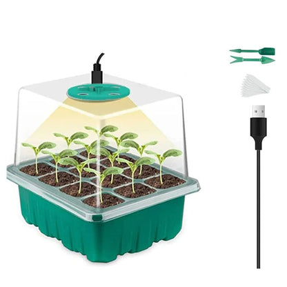 Seed Starting Tray with Full Spectrum Grow Light and Dome Cover