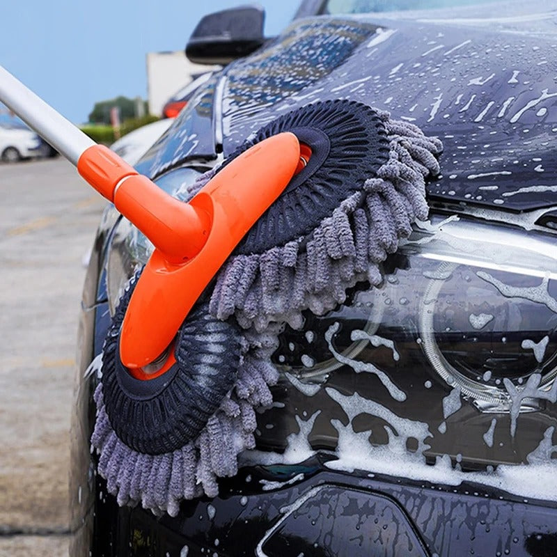 Rotating Head Car Wash Brush with Extended Detachable Handle