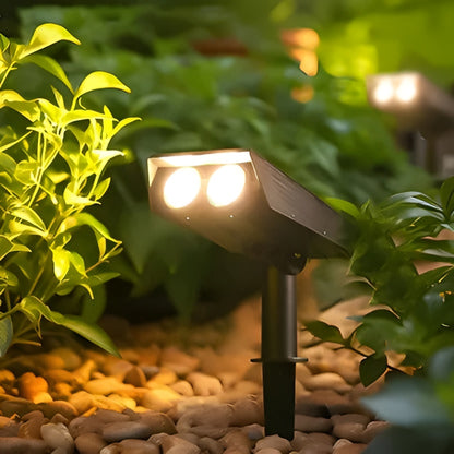 Solar Spotlight with Adjustable Zoom Lens and RGB Color Modes, IP65 Waterproof