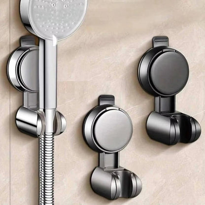 Suction Cup Shower Head Holder with 360-Degree Rotation and Adjustable Height