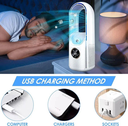 Portable Evaporative Air Cooler with USB Power and Six-Speed Fan for Personal Spaces