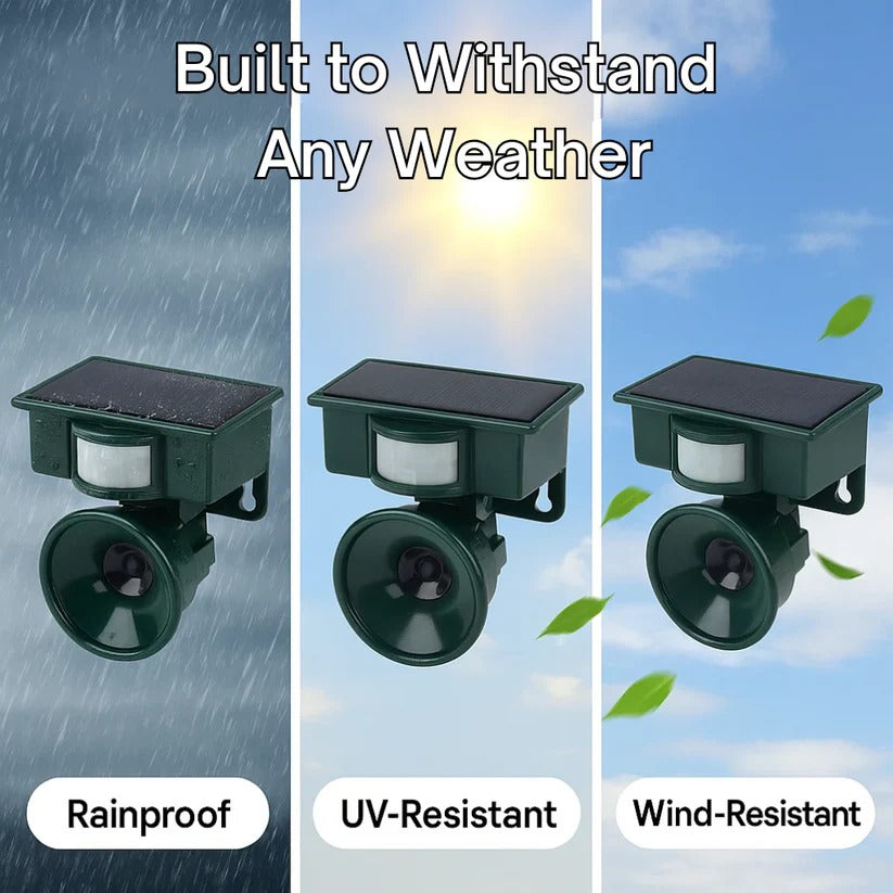 Solar-Powered Motion Sensor Bird Repeller with Adjustable Sound and Infrared Detection