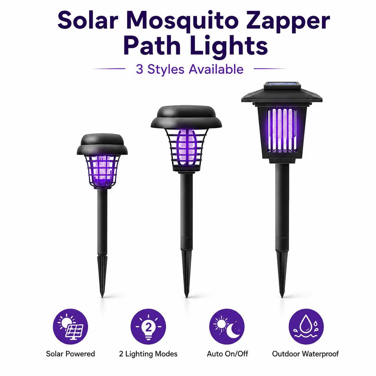Solar Mosquito Zapper 2 In 1, Outdoor Bug Killer and Garden Yard Light