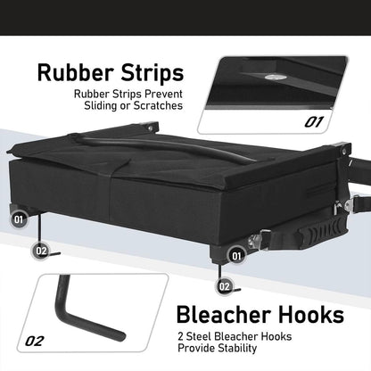 Stadium Seats for Bleachers with Back Support and Wide Cushion, Portable Folding Padded Stadium Chair with Shoulder Strap