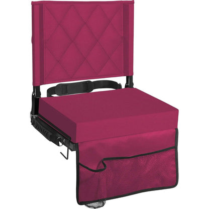 Stadium Seats for Bleachers with Back Support and Wide Cushion, Portable Folding Padded Stadium Chair with Shoulder Strap