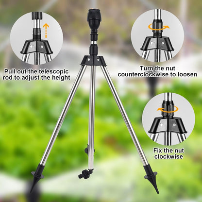 Telescoping Garden Sprinkler with Tripod Stand for Yard Watering