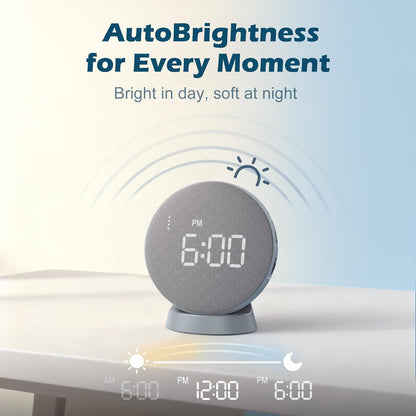 Rechargeable Alarm Clock with Bed Shaker and Auto Dim Display