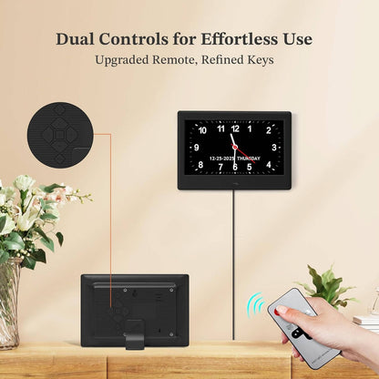 8 Inch Digital Clock for Seniors with Date Day Alarms and Reminders