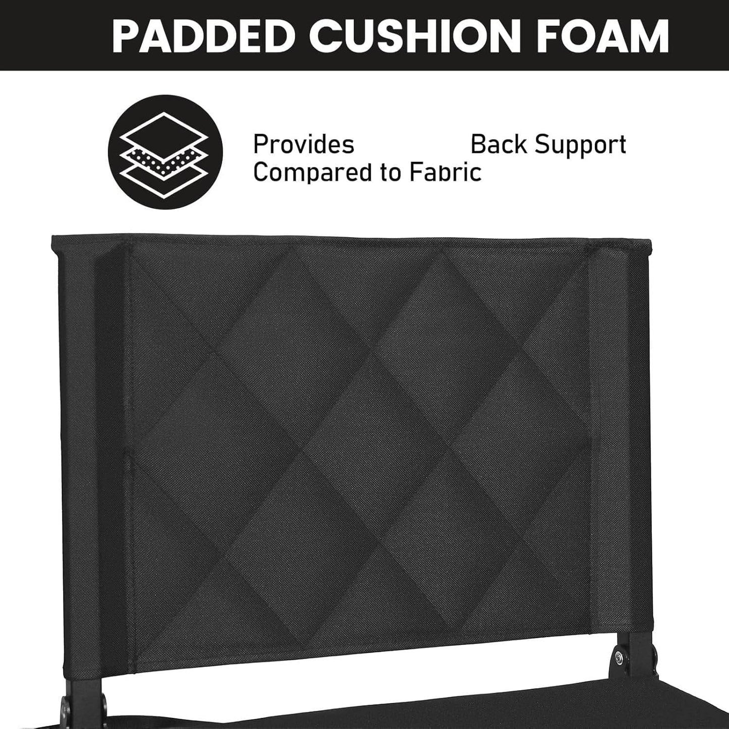Stadium Seats for Bleachers with Back Support and Wide Cushion, Portable Folding Padded Stadium Chair with Shoulder Strap