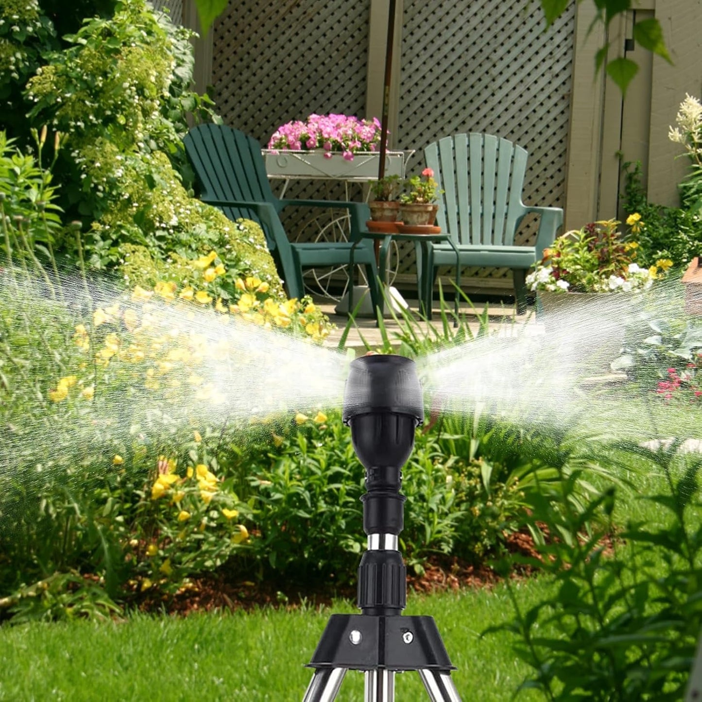 Telescoping Garden Sprinkler with Tripod Stand for Yard Watering