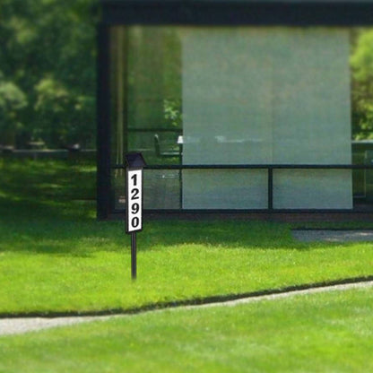 Solar Powered Address Stake LED, Wireless Lighted House Number Sign Customizable Outdoor