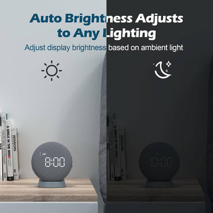 Rechargeable Alarm Clock with Bed Shaker and Auto Dim Display
