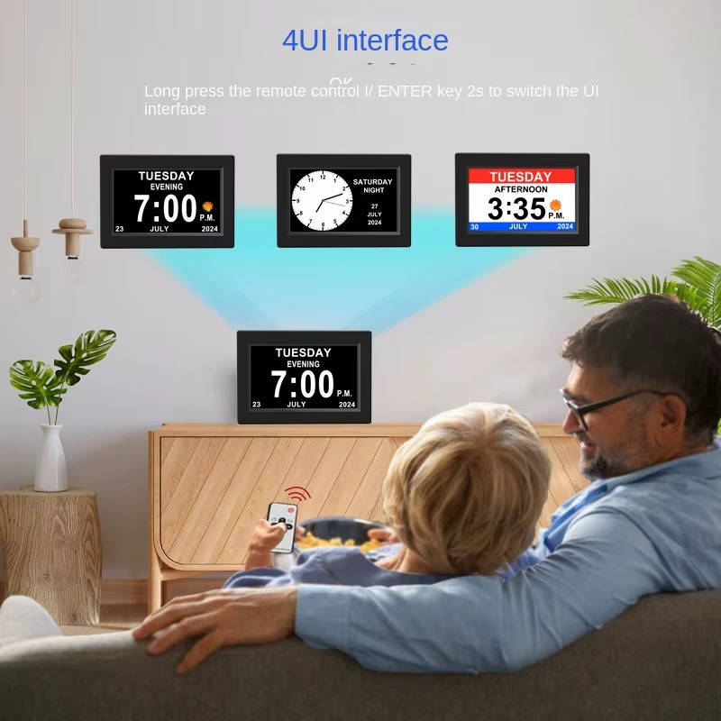 8 Inch Digital Clock for Seniors with Date Day Alarms and Reminders